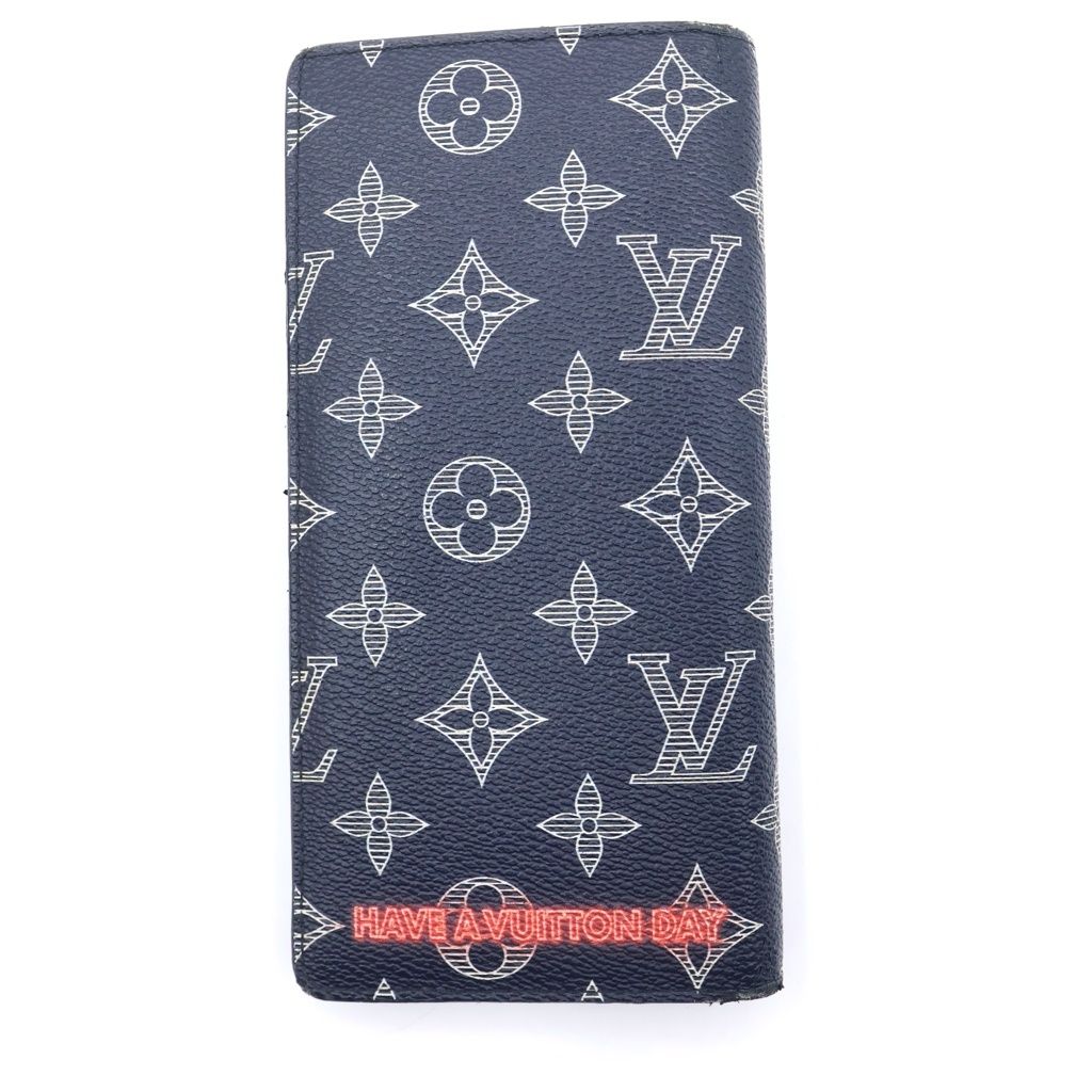 Louis Vuitton Portefeuille Brazza Monogram Ink Upside Down Bifold Wallet Navy — view 2