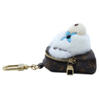 Louis Vuitton Monogram Adorable Bear Bag Charm Key Holder Brown White Gold — view 3