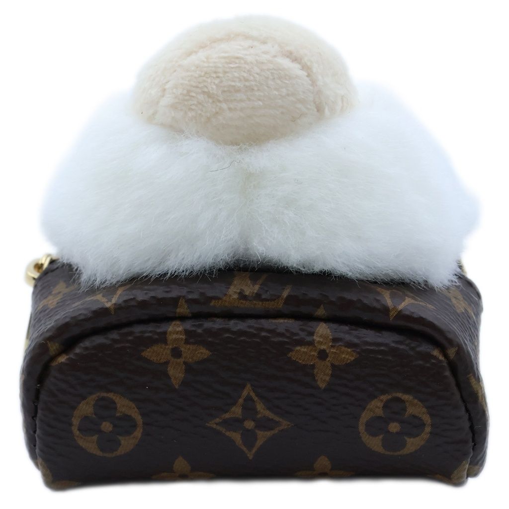 Louis Vuitton Monogram Adorable Bear Bag Charm Key Holder Brown White Gold — view 4