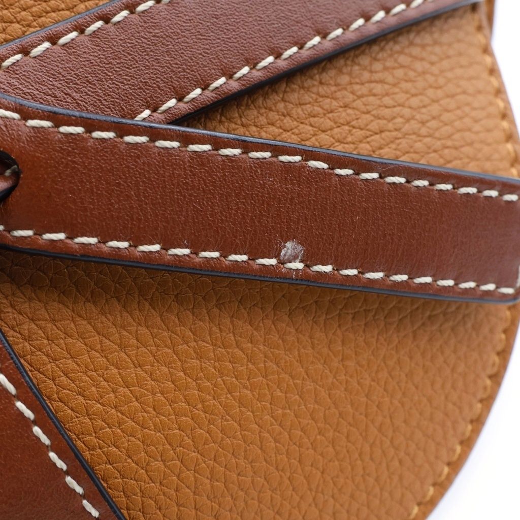 Loewe Gate Dual Mini Shoulder Bag Brown Leather Gold — view 6