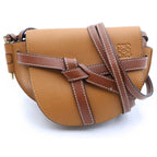 Loewe Gate Dual Mini Shoulder Bag Brown Leather Gold
