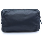 Prada Triangle Logo Tessuto Nylon Makeup Pouch Case Black Silver — view 2