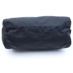 Prada Triangle Logo Tessuto Nylon Makeup Pouch Case Black Silver — view 4