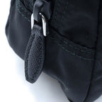 Prada Triangle Logo Tessuto Nylon Makeup Pouch Case Black Silver — view 7