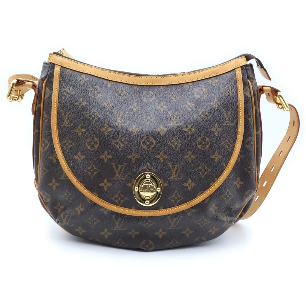 Louis Vuitton Monogram Tulum GM Shoulder Bag Brown Leather Gold