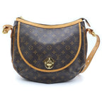 Louis Vuitton Monogram Tulum GM Shoulder Bag Brown Leather Gold