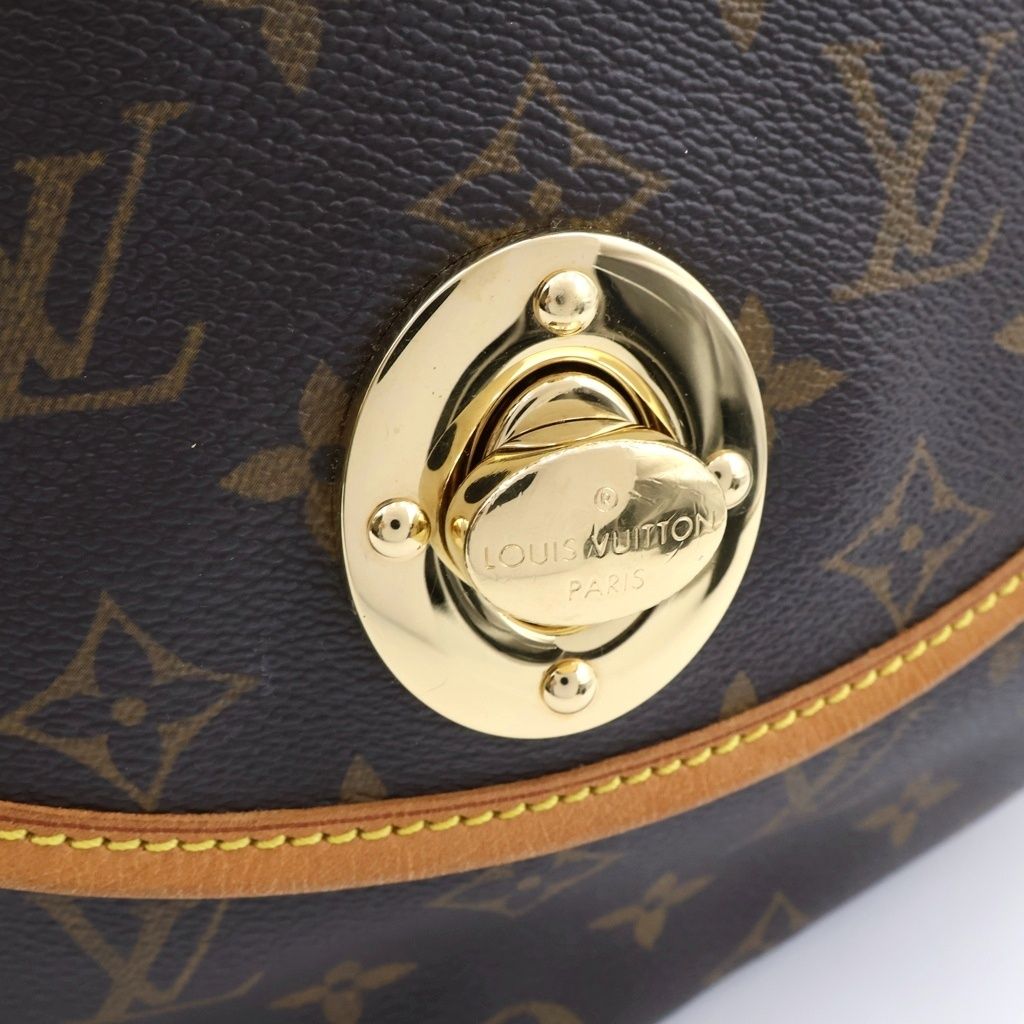 Louis Vuitton Monogram Tulum GM Shoulder Bag Brown Leather Gold — view 6