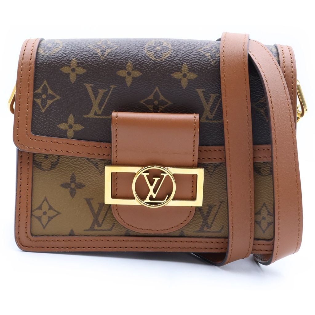 Louis Vuitton Monogram Reverse Dauphine Mini Shoulder Bag Leather Gold