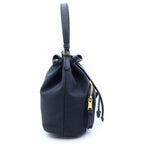 Prada Duet Ribbon Bucket Bag Black Leather Canvas Gold — view 3