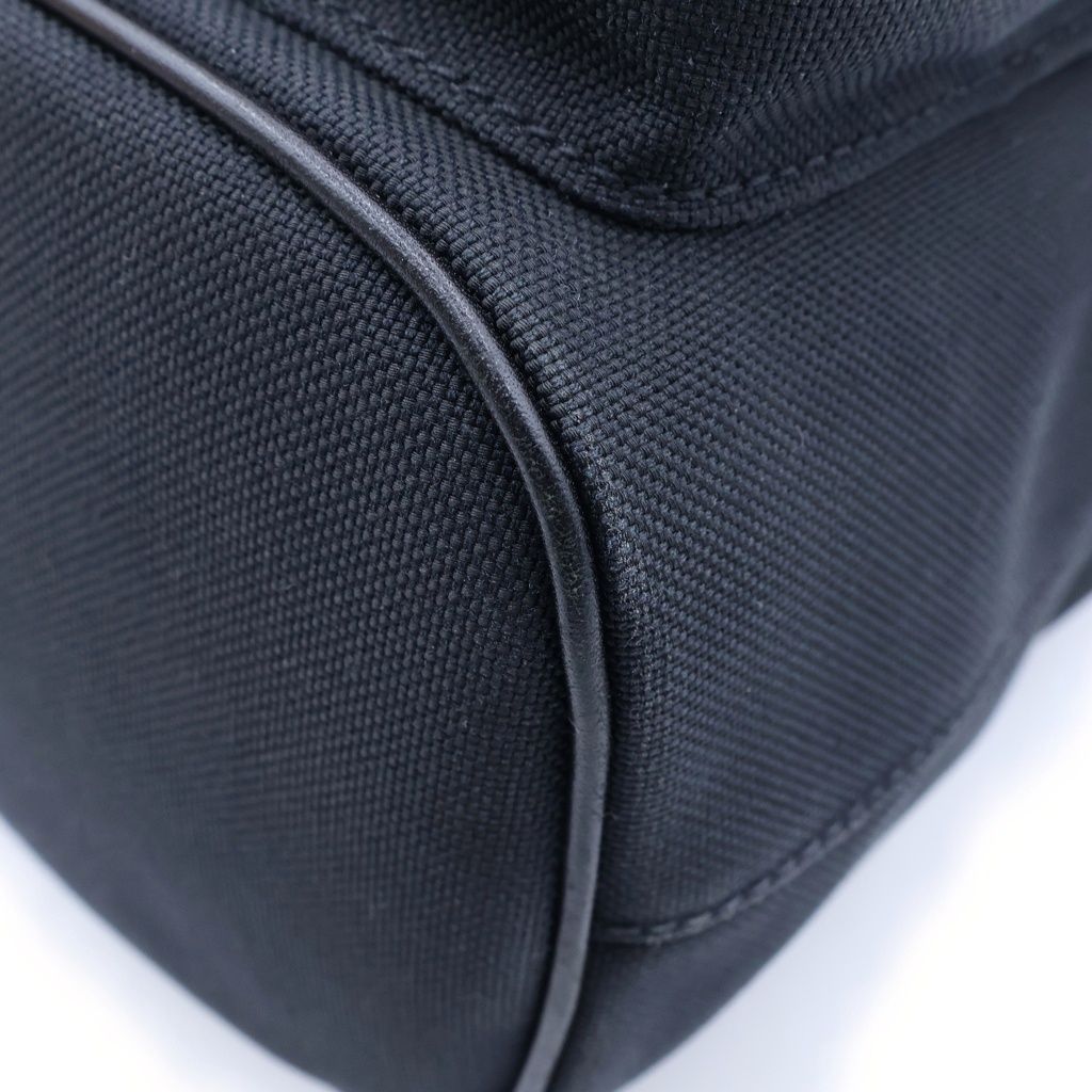 Prada Duet Ribbon Bucket Bag Black Leather Canvas Gold — view 5