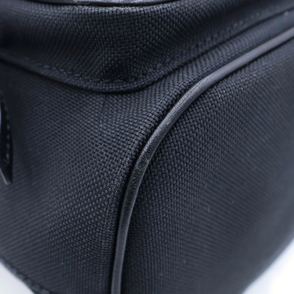 Prada Duet Ribbon Bucket Bag Black Leather Canvas Gold — view 7