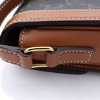 Celine Classic Triomphe Shoulder Bag Brown Leather Gold — view 6