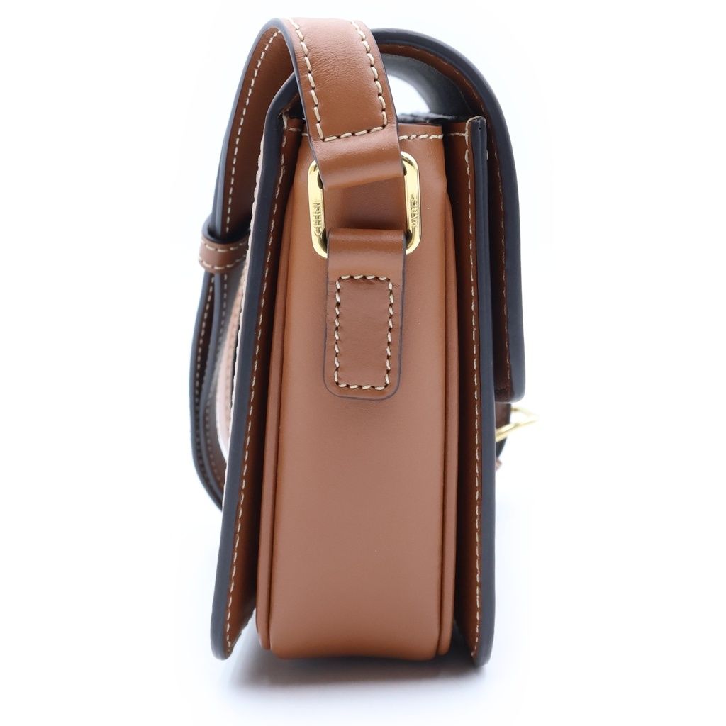 Celine Classic Triomphe Shoulder Bag Brown Leather Gold — view 3