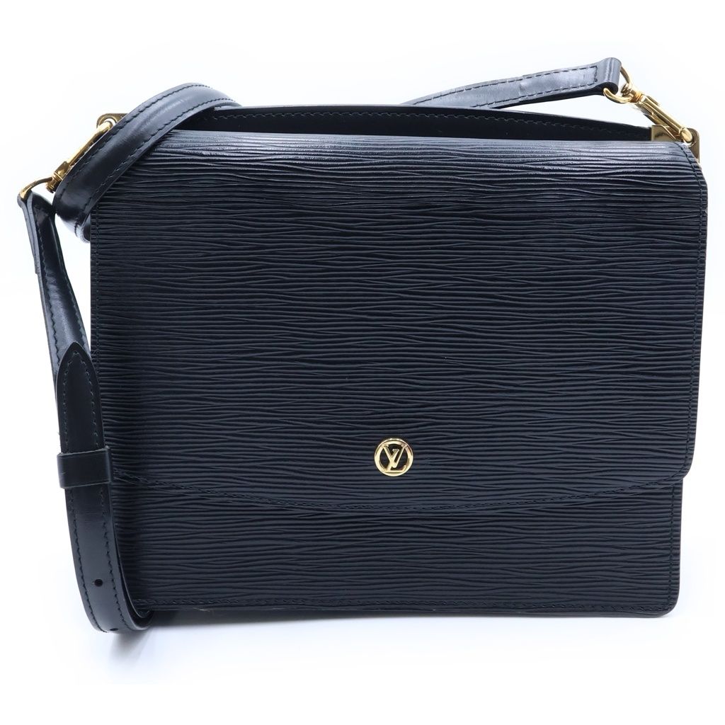 Louis Vuitton Epi Grenelle Shoulder Bag Black Noir Leather Gold