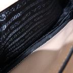 Prada Studded Shoulder Bag Beige Leather Gold — view 8