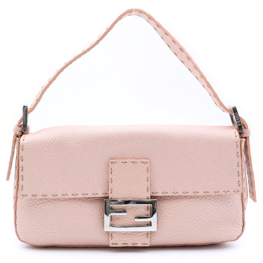 Fendi Selleria Mamma Bucket Bag Pink Leather Silver