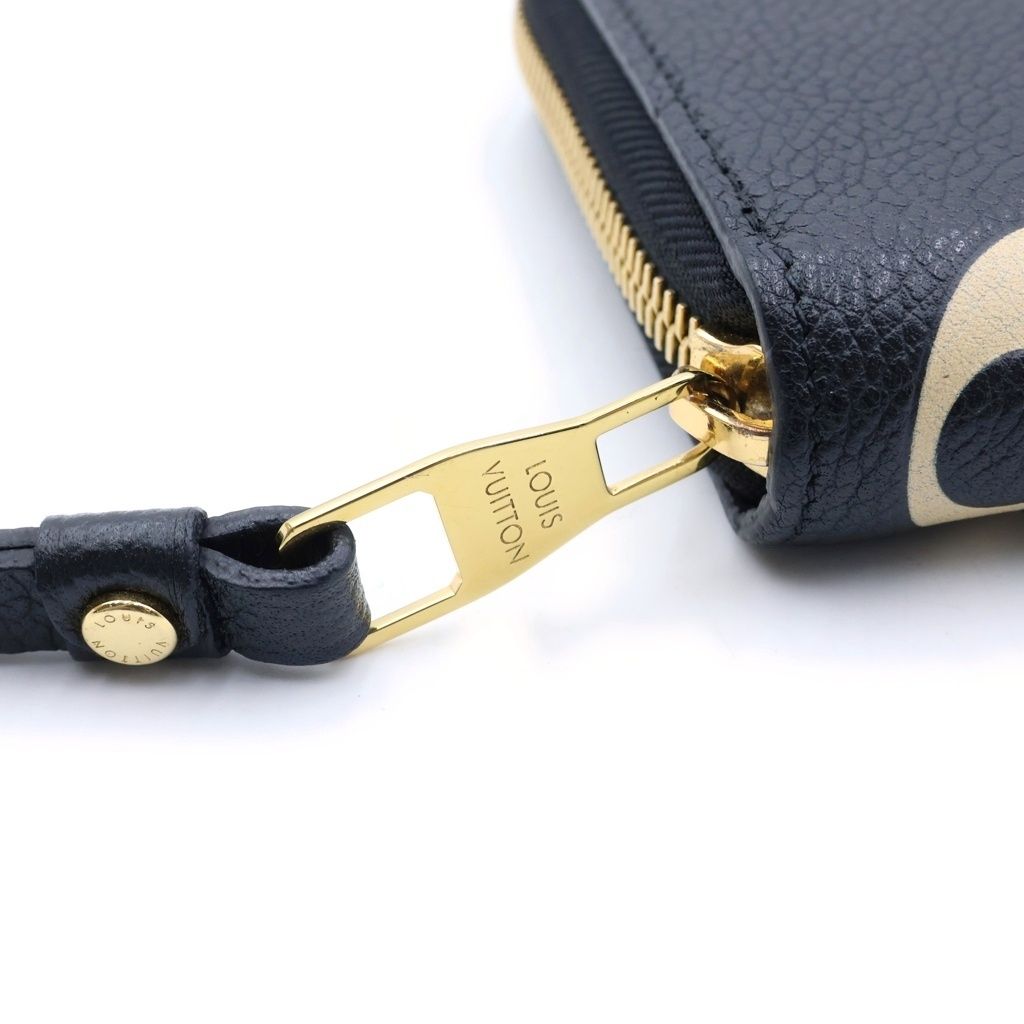 Louis Vuitton Monogram Empreinte Zippy Wallet Black Beige Leather Gold — view 5