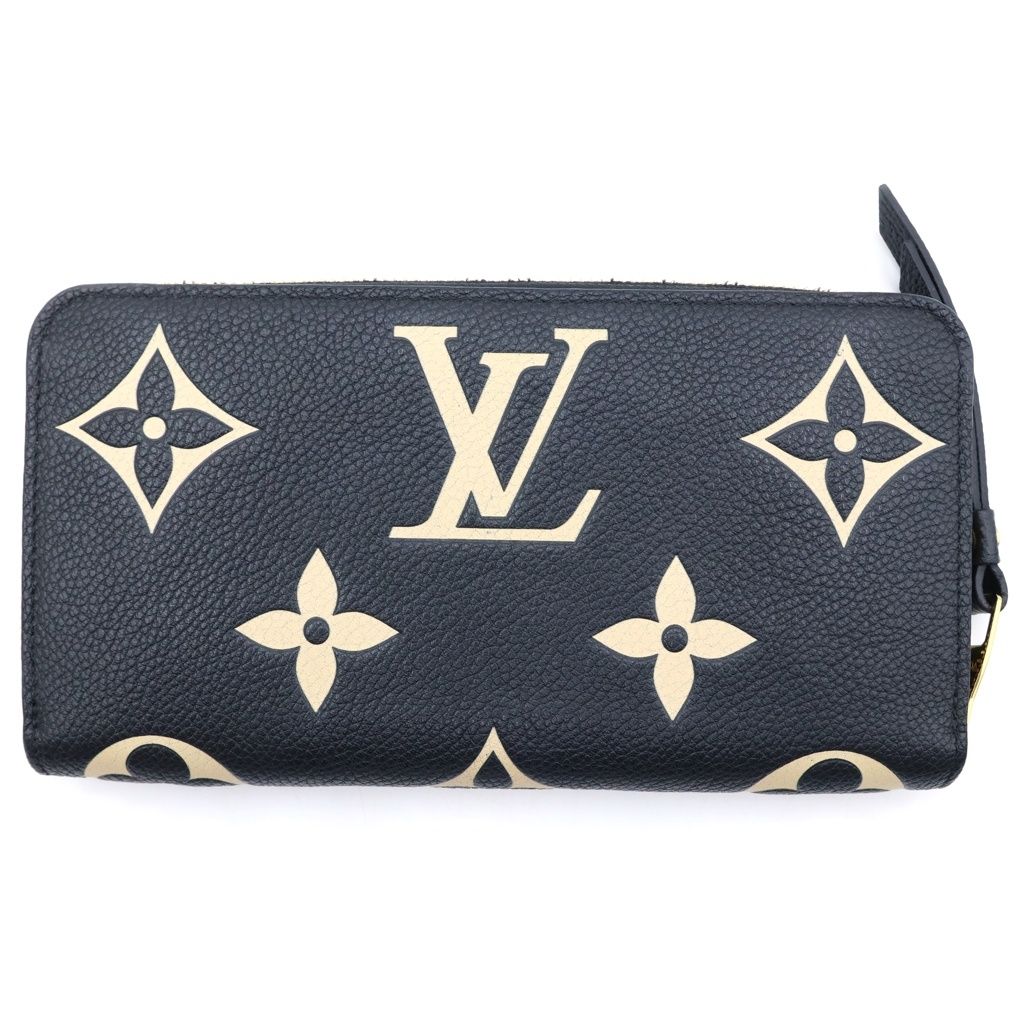 Louis Vuitton Monogram Empreinte Zippy Wallet Black Beige Leather Gold — view 2