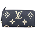 Louis Vuitton Monogram Empreinte Zippy Wallet Black Beige Leather Gold