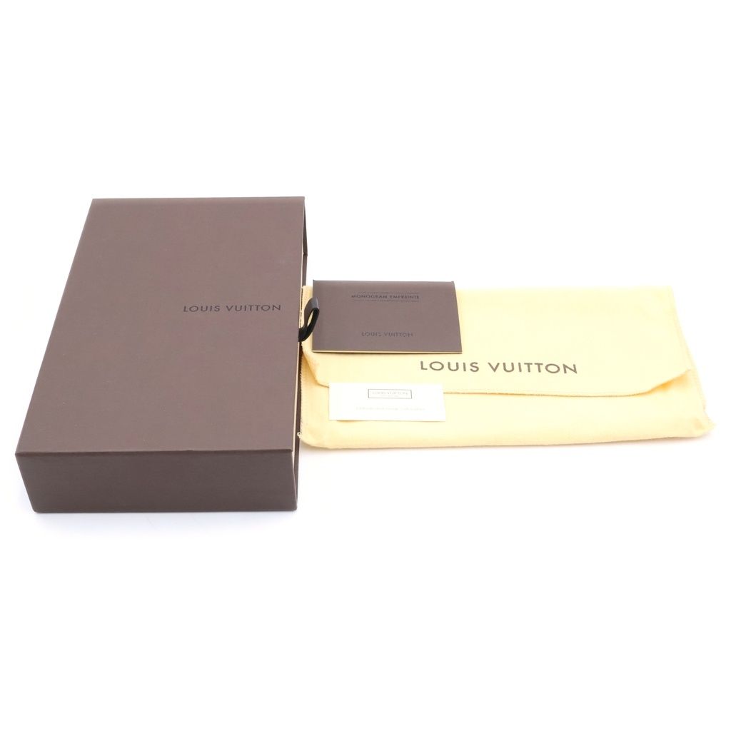 Louis Vuitton Monogram Empreinte Zippy Wallet Card Case Brown Leather Gold — view 6