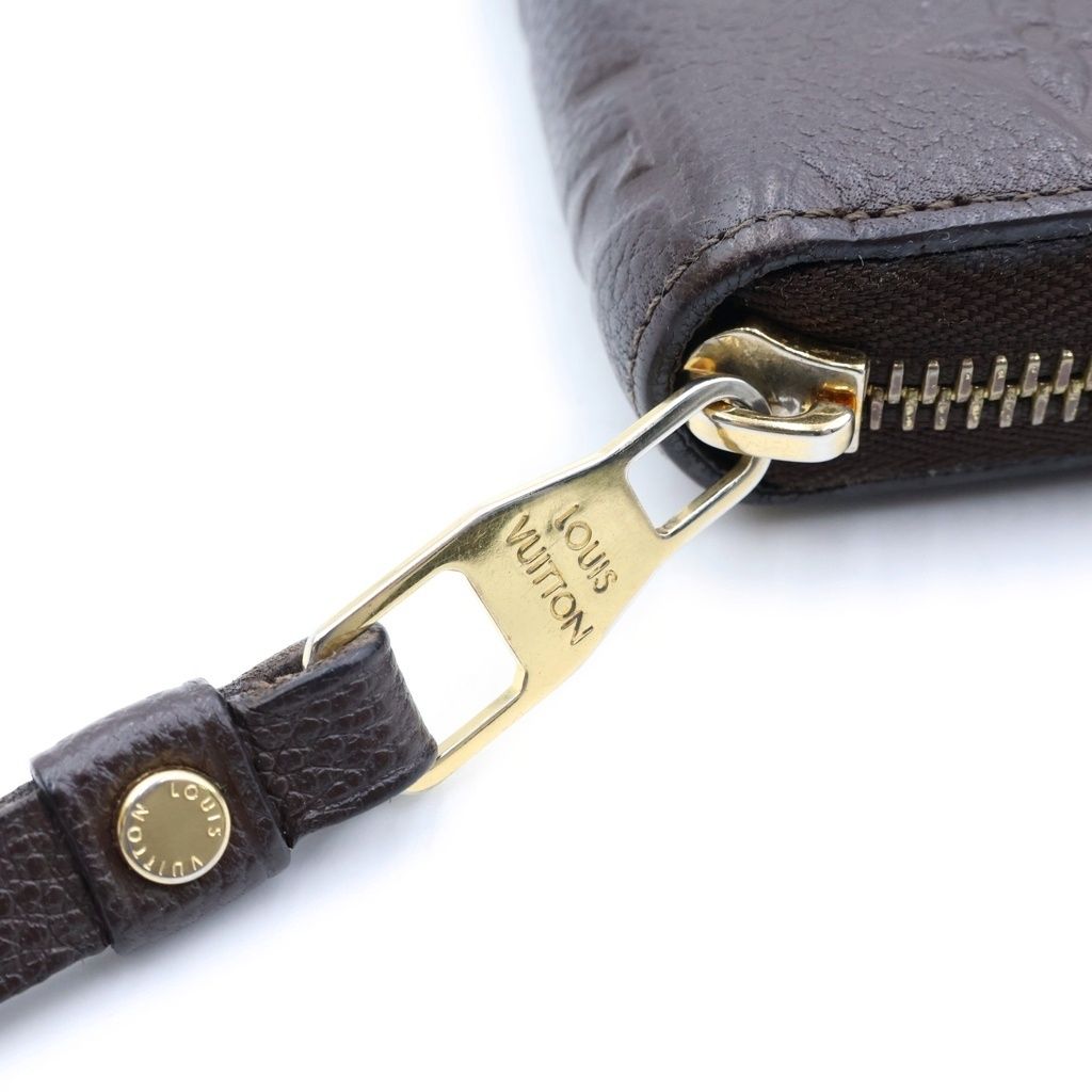 Louis Vuitton Monogram Empreinte Zippy Wallet Card Case Brown Leather Gold — view 5
