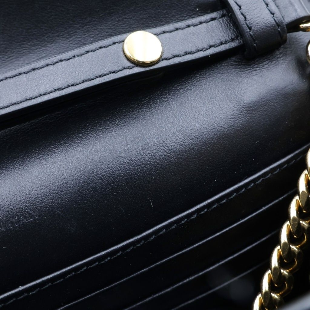 Celine Triomphe Margo Chain Shoulder Bag Black Leather Gold — view 7