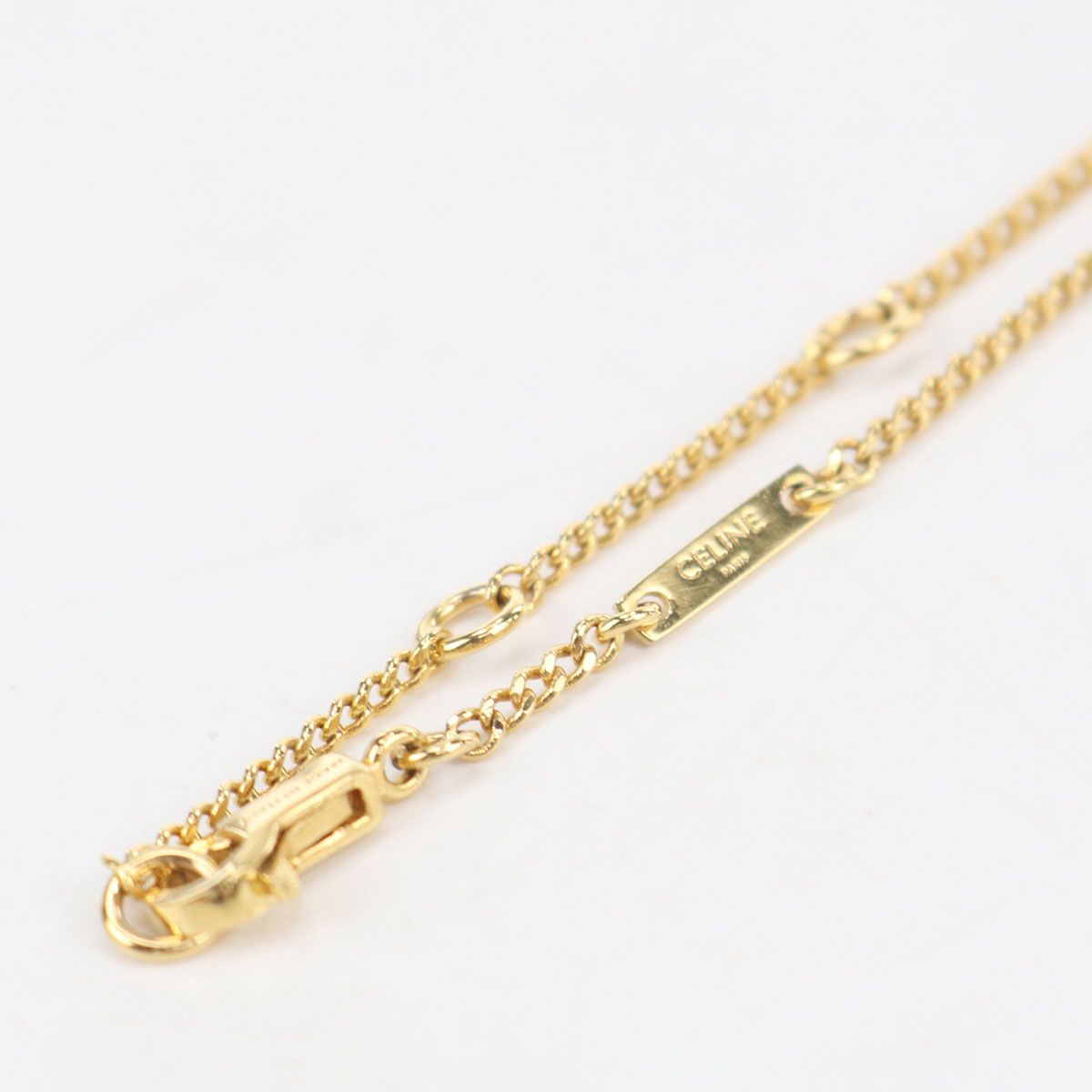 Celine Rhinestone Triomphe Necklace Metal — view 6