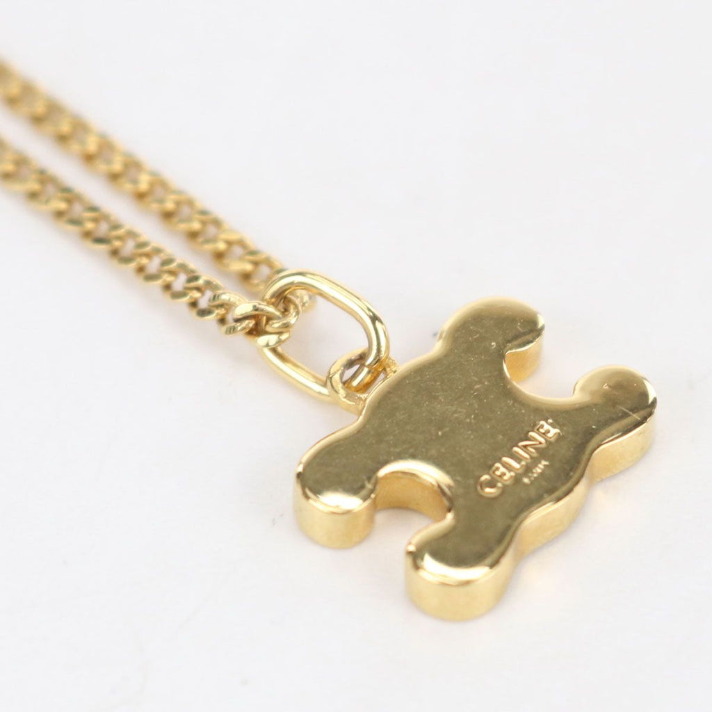 Celine Rhinestone Triomphe Necklace Metal — view 5