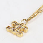 Celine Rhinestone Triomphe Necklace Metal — view 4