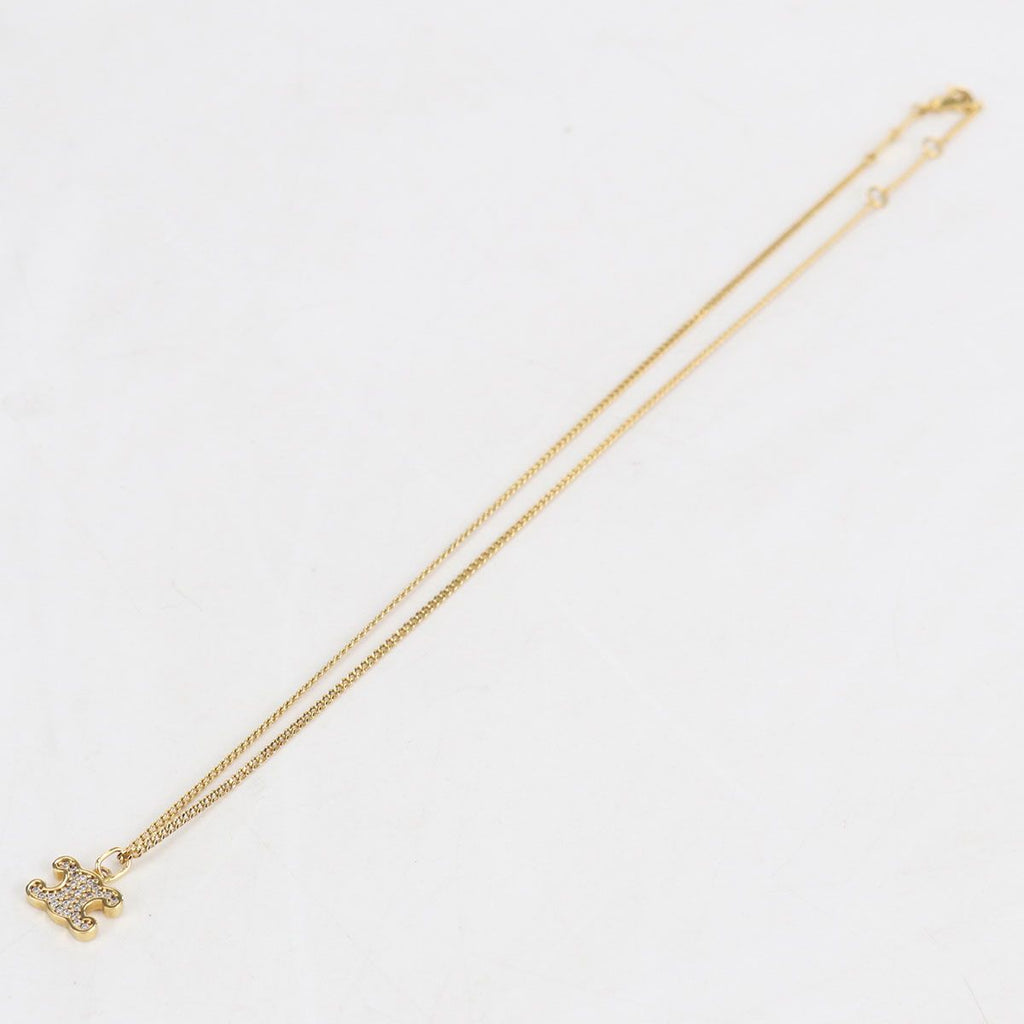 Celine Rhinestone Triomphe Necklace Metal — view 3