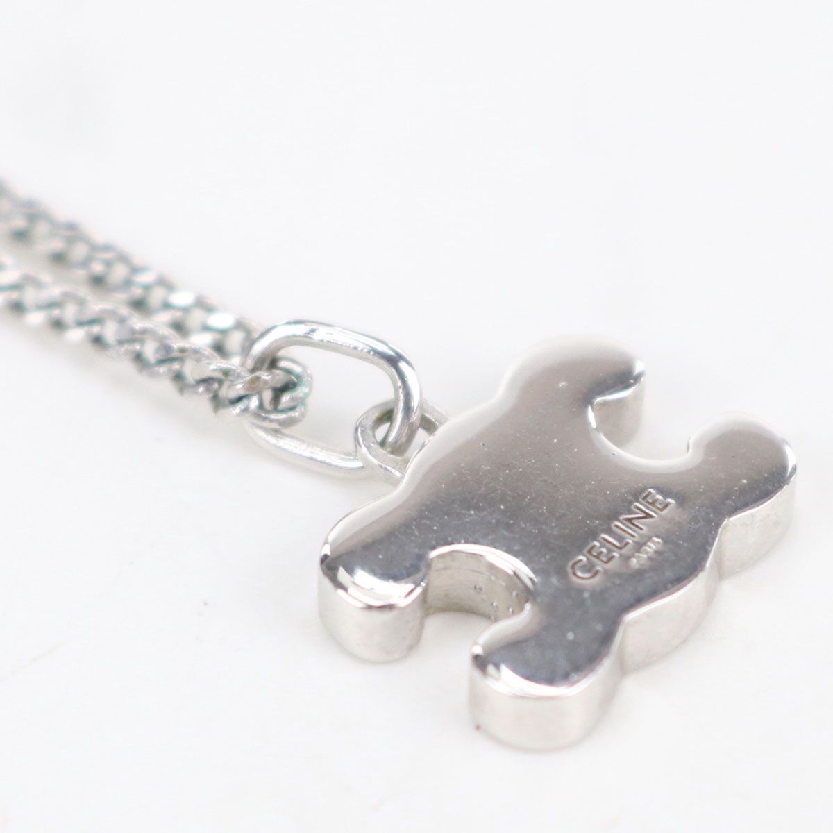 Celine Rhinestone Triomphe Necklace Metal — view 4