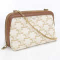 Celine Chain Clutch Triomphe Canvas