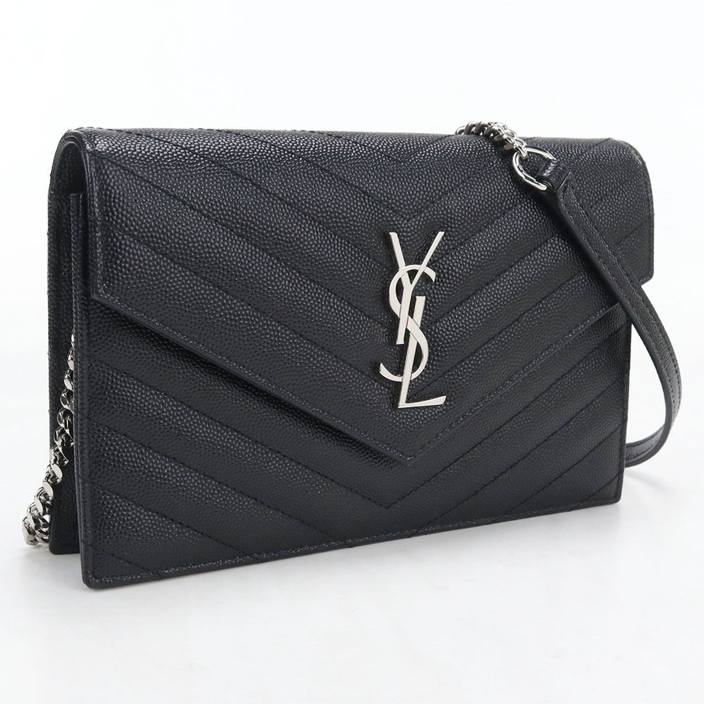 Saint Laurent Envelope Cassandra Chain Wallet Leather Shoulder Bag