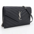 Saint Laurent Envelope Cassandra Chain Wallet Leather Shoulder Bag