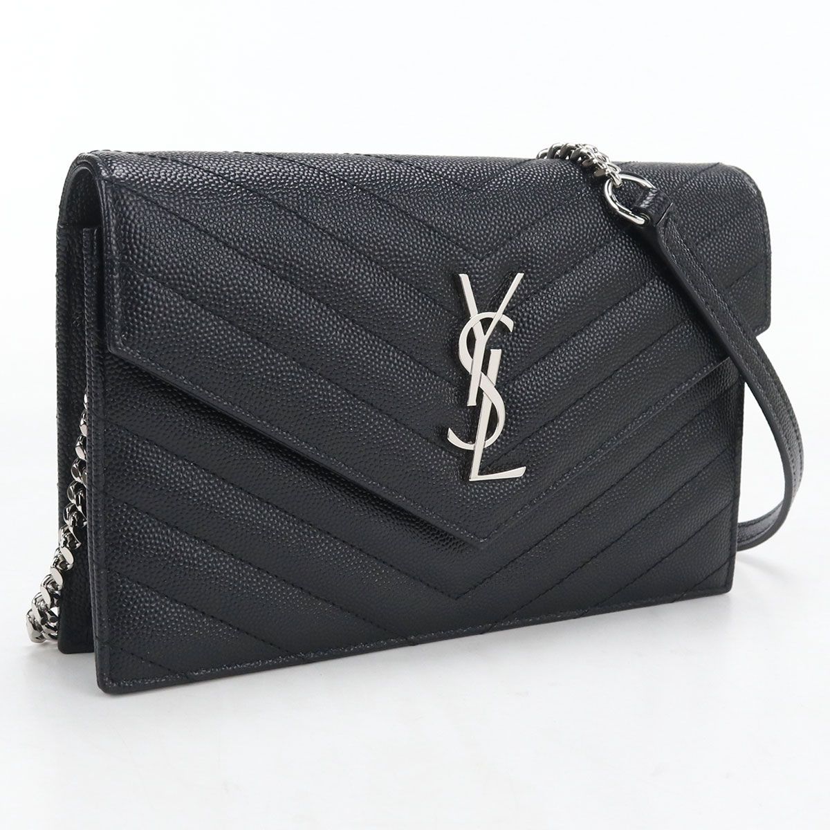 Saint Laurent Envelope Cassandra Chain Wallet Leather Shoulder Bag