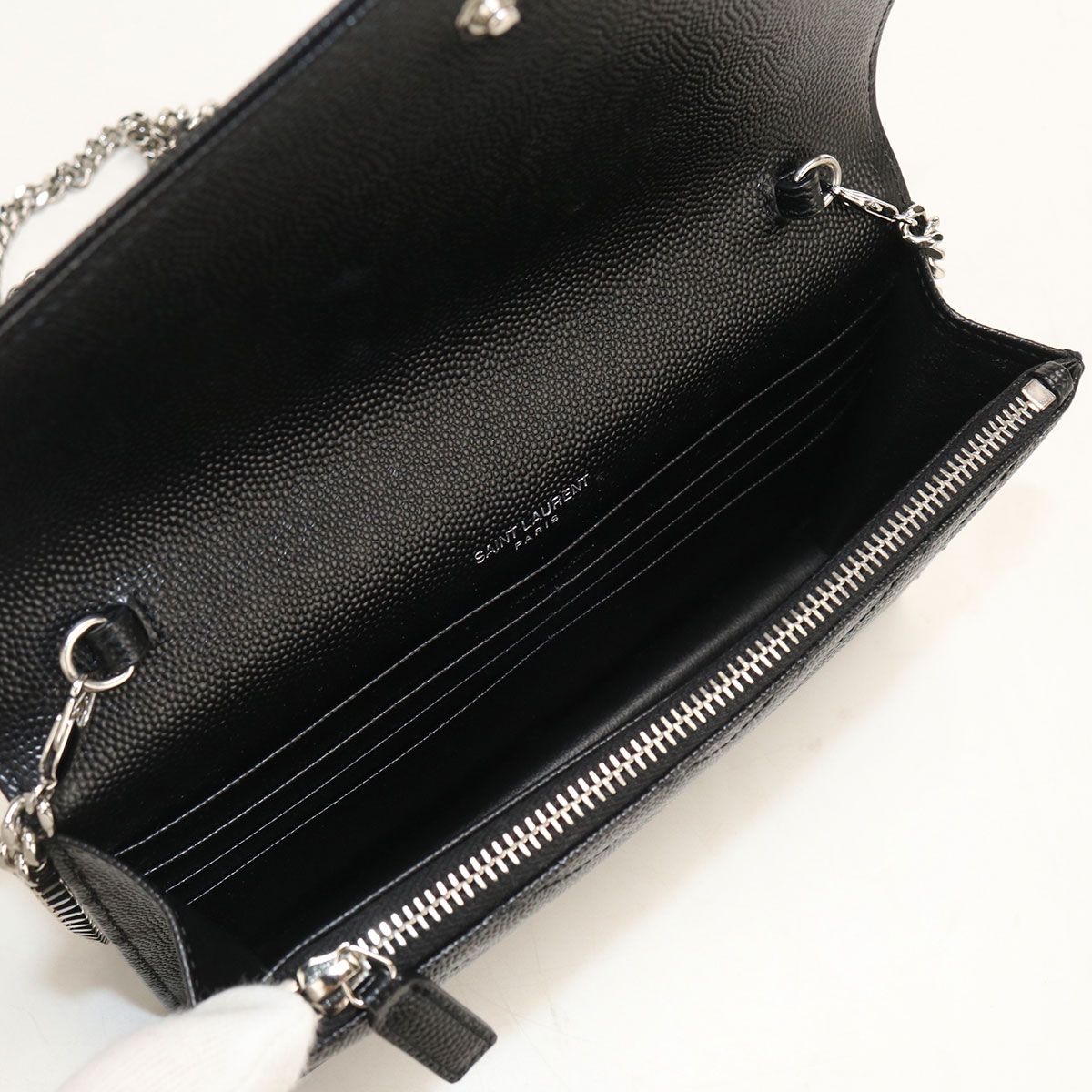 Saint Laurent Envelope Cassandra Chain Wallet Leather Shoulder Bag — view 3