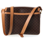 Celine Macadam Shoulder Bag Brown Leather Gold — view 2