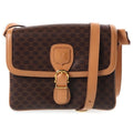 Celine Macadam Shoulder Bag Brown Leather Gold