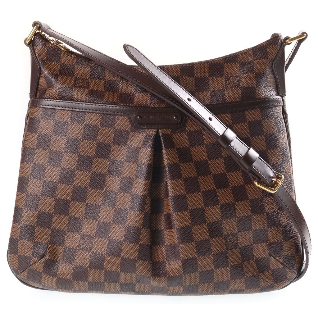 Louis Vuitton Damier Bloomsbury PM Shoulder Bag Brown Leather Gold