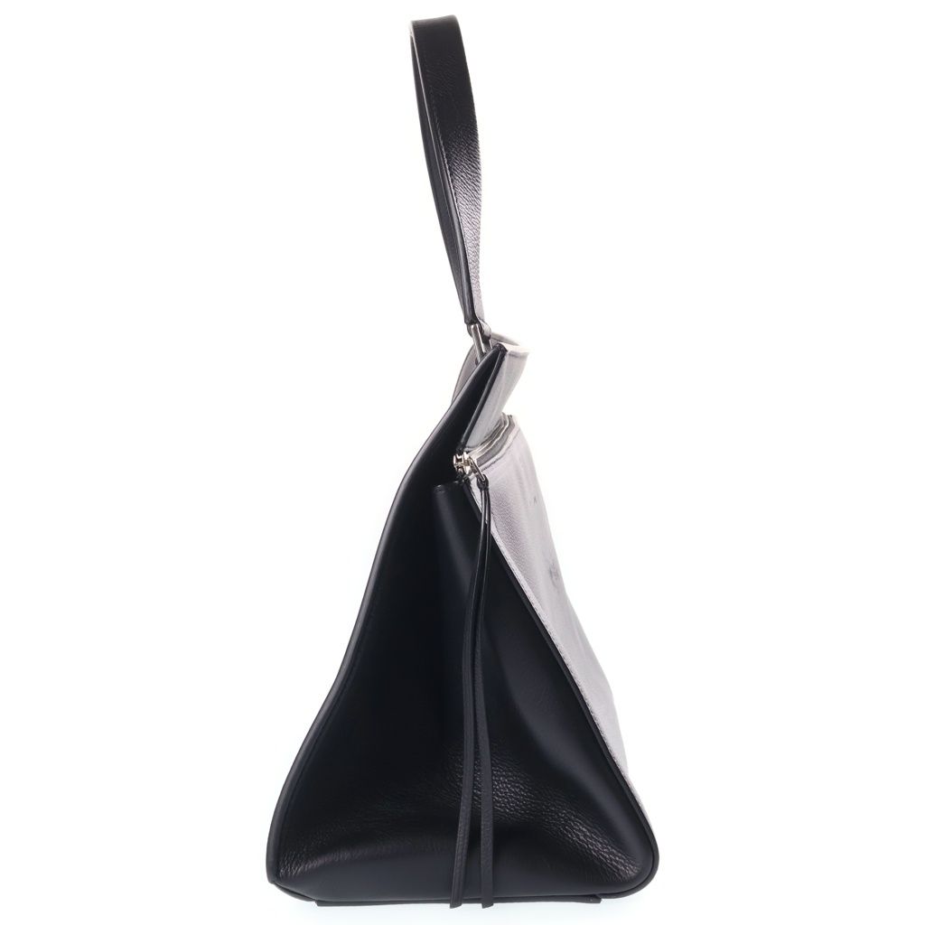 Celine Edgeback Large Handbag Black Leather Silver — view 3