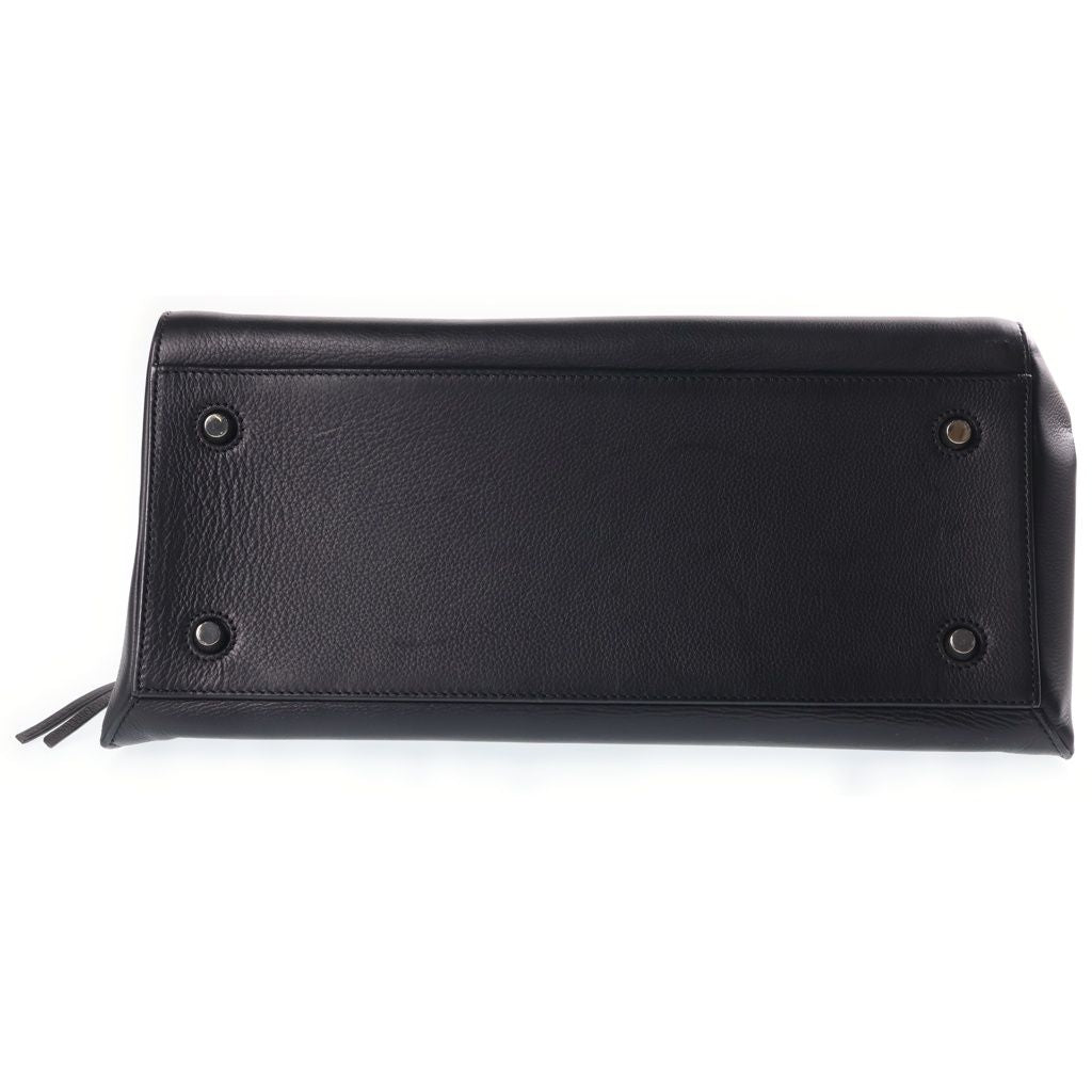 Celine Edgeback Large Handbag Black Leather Silver — view 4