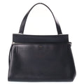 Celine Edgeback Large Handbag Black Leather Silver