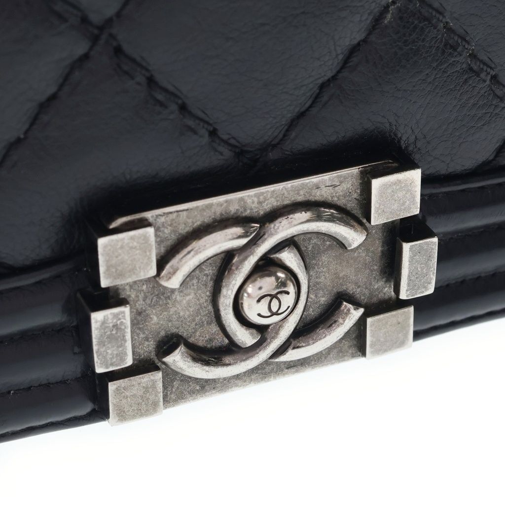 Chanel Boy 25 Chain Shoulder Bag Wild Stitch Black — view 6