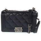 Chanel Boy 25 Chain Shoulder Bag Wild Stitch Black