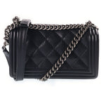 Chanel Boy 25 Chain Shoulder Bag Wild Stitch Black — view 2