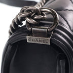Chanel Boy 25 Chain Shoulder Bag Wild Stitch Black — view 7