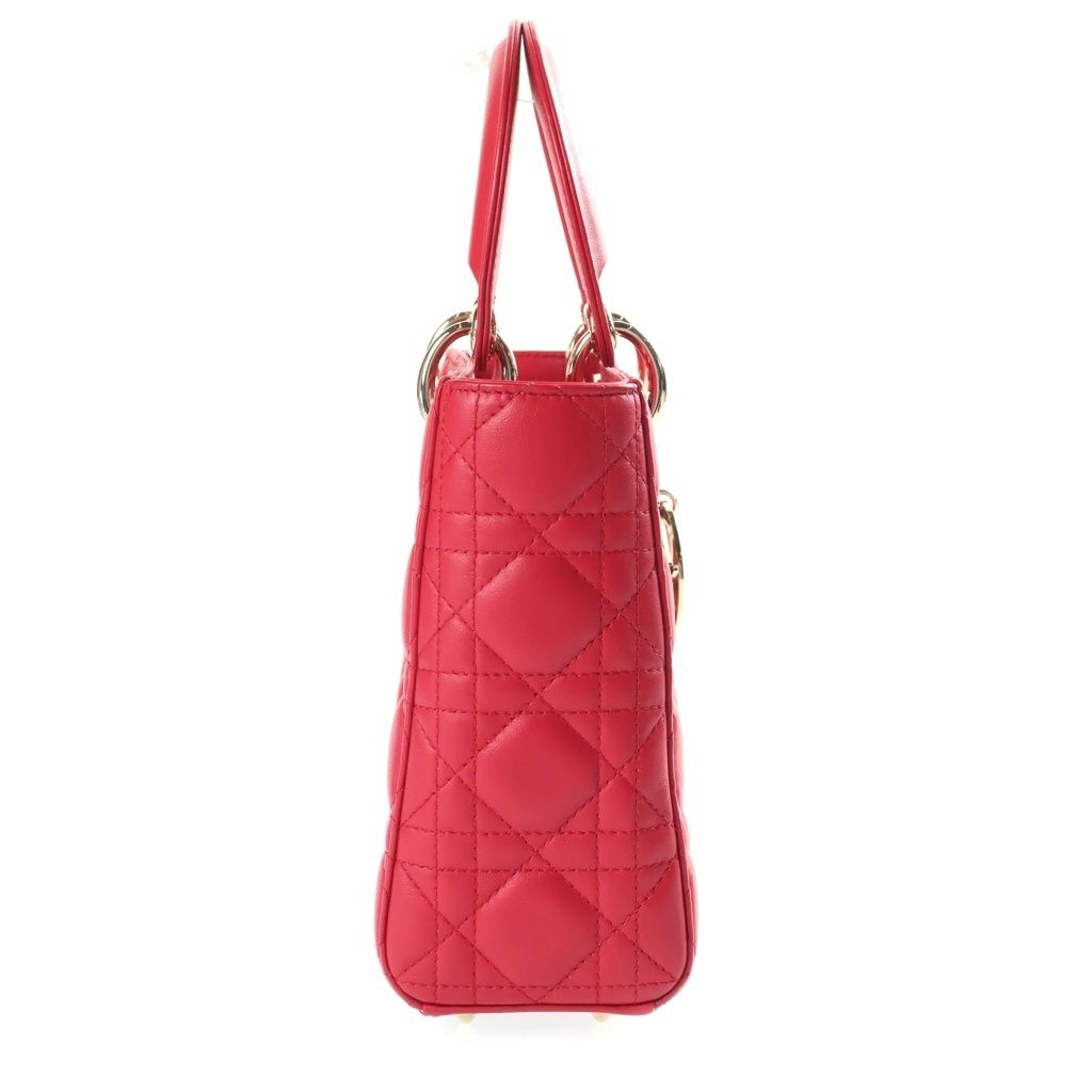 Dior My Lady Small 2-Way Shoulder Bag Red Lambskin Gold — view 3