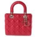 Dior My Lady Small 2-Way Shoulder Bag Red Lambskin Gold