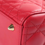 Dior My Lady Small 2-Way Shoulder Bag Red Lambskin Gold — view 5