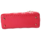 Dior My Lady Small 2-Way Shoulder Bag Red Lambskin Gold — view 4